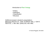 Introduction to Plant Virology • History • Definitions • Classification