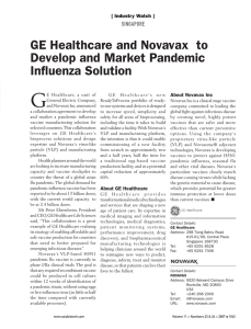 GE Healthcare and Novavax to Develop and Market Pandemic
