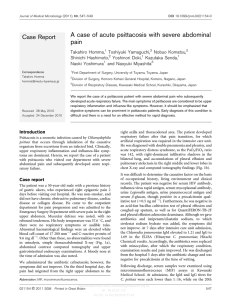 A case of acute psittacosis with severe abdominal pain