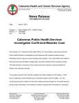 News Release - Calaveras County Public Health