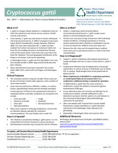 Cryptococcus gattii - Pierce County Health Department