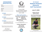 Matthew Reabold Memorial Golf Tournament $150