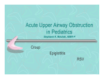 Acute Upper Airway Obstruction in Pediatrics
