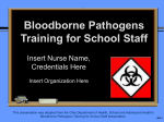 Bloodborne Pathogens Training for School Staff