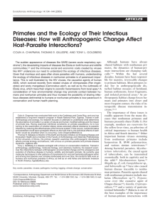 Primates and the Ecology of their Infectious Diseases