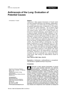 Anthracosis of the Lung: Evaluation of Potential Causes