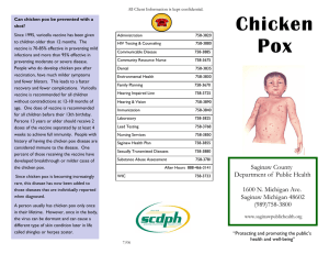 Chicken Pox Pamphlet - Saginaw County Department of Public Health