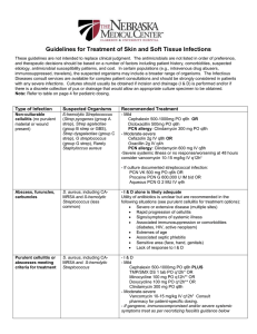 Institutional guidelines for treatment of skin and soft tissue infections