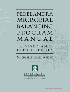 Perelandra Microbial Balancing Program Manual