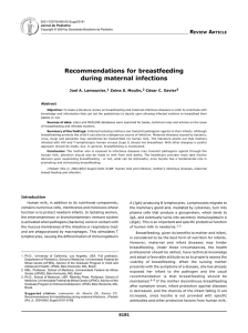 Recommendations for breastfeeding during maternal infections