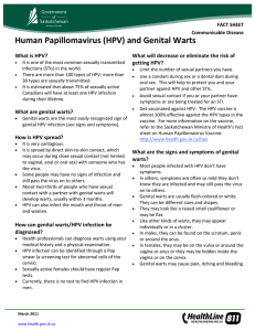 Human Papillomavirus (HPV) and Genital Warts