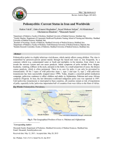 Poliomyelitis: Current Status in Iran and Worldwide