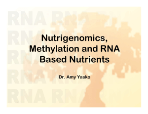 Nutrigenomics, Methylation and RNA Based Nutrients