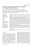 Sexual risk behavior and demand for prophylaxis for