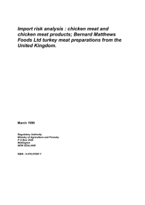 Import risk analysis : chicken meat and chicken meat products