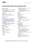 Ankylosing Spondylitis Genotyping (HLA-B27)