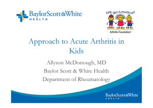 Approach to Acute Arthritis in Kids
