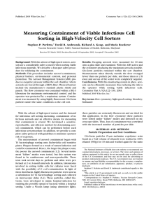 Measuring Containment of Viable Infectious Cell Sorting