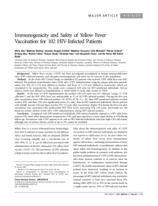 Immunogenicity and Safety of Yellow Fever Vaccination for 102 HIV