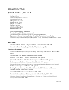 CURRICULUM VITAE  JOHN T. SINNOTT, MD, FACP