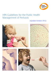 HPA Guidelines for the Public Health Management of Pertussis (Updated October 2012)