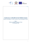 Conference on Health in the Mediterranean Rome