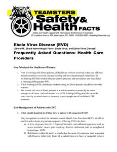 Ebola Virus Disease (EVD) Frequently Asked Questions: Health Care Providers