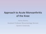 Approach to Acute Monoarthritis of the Knee Henry Averns Assistant Professor Rheumatology Division