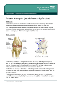 Anterior knee pain (patellofemoral dysfunction)