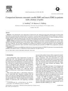 Comparison between concentric needle EMG and macro EMG in