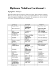 Optimum Nutrition Questionnaire