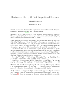 Hartshorne Ch. II, §3 First Properties of Schemes