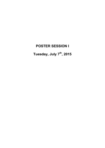 Poster list and abstracts Session I