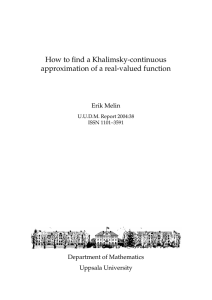 How to find a Khalimsky-continuous approximation of a real-valued function Erik Melin