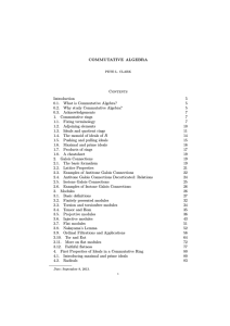 COMMUTATIVE ALGEBRA Contents Introduction 5