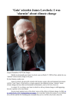 `Gaia` scientist James Lovelock: I was `alarmist` about climate change