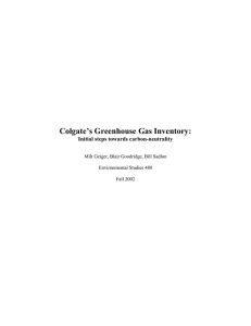 Colgate`s Greenhouse Gas Inventory