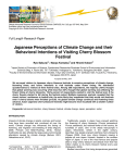 Japanese Perceptions of Climate Change and their Behavioral