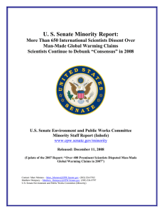 US Senate Minority Report