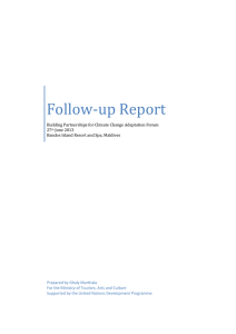 Follow-up Report - Ministry of Tourism