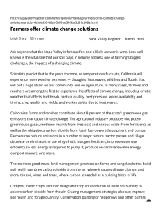 Farmers offer climate change solutions
