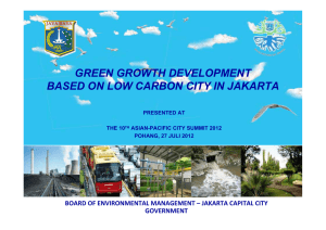 green growth development based on low carbon city in jakarta