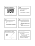 Endothermy and Ectothermy Outline Outline Effects of extreme