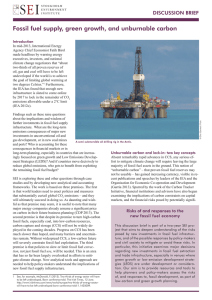 Fossil fuel supply, green growth, and unburnable carbon