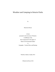 Weather and Camping in Ontario Parks