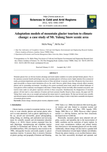 Adaptation models of mountain glacier tourism to climate change: a