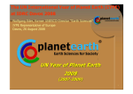 The UN International Year of Planet Earth (IYPE) at IDRC Davos 2008