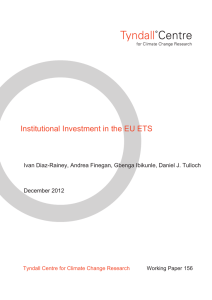 Institutional Investment in the EU ETS