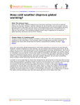 Does cold weather disprove global warming?