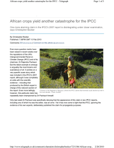 African crops yield another catastrophe for the IPCC